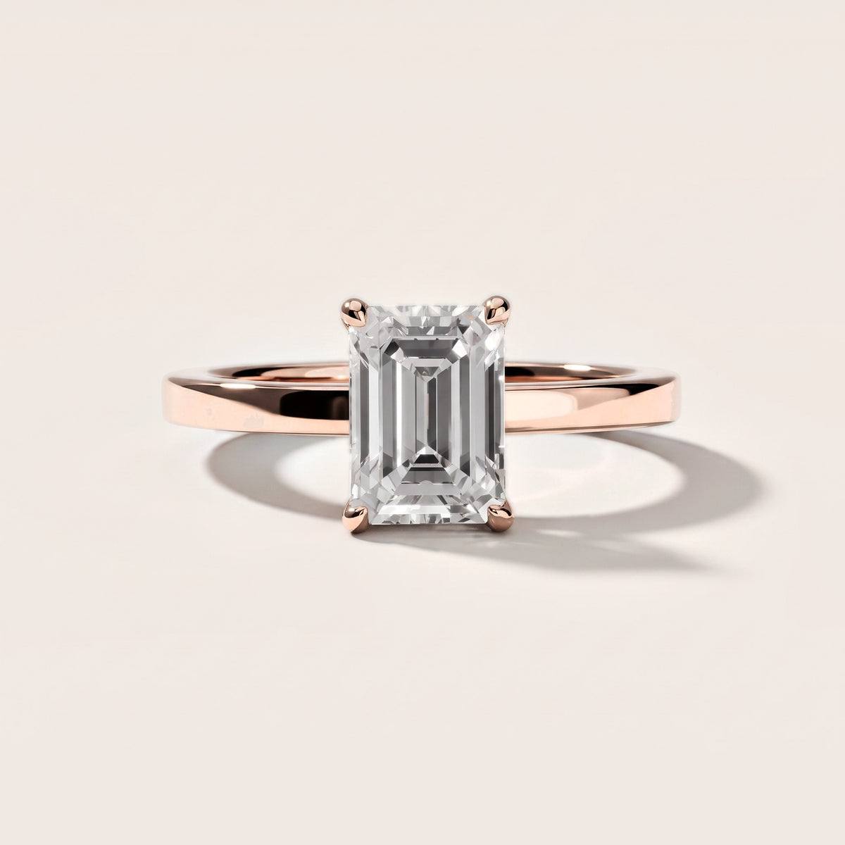 Kaia Solitaire Emerald Diamond Engagement Ring in Rose Gold [studio-metal-20261024]