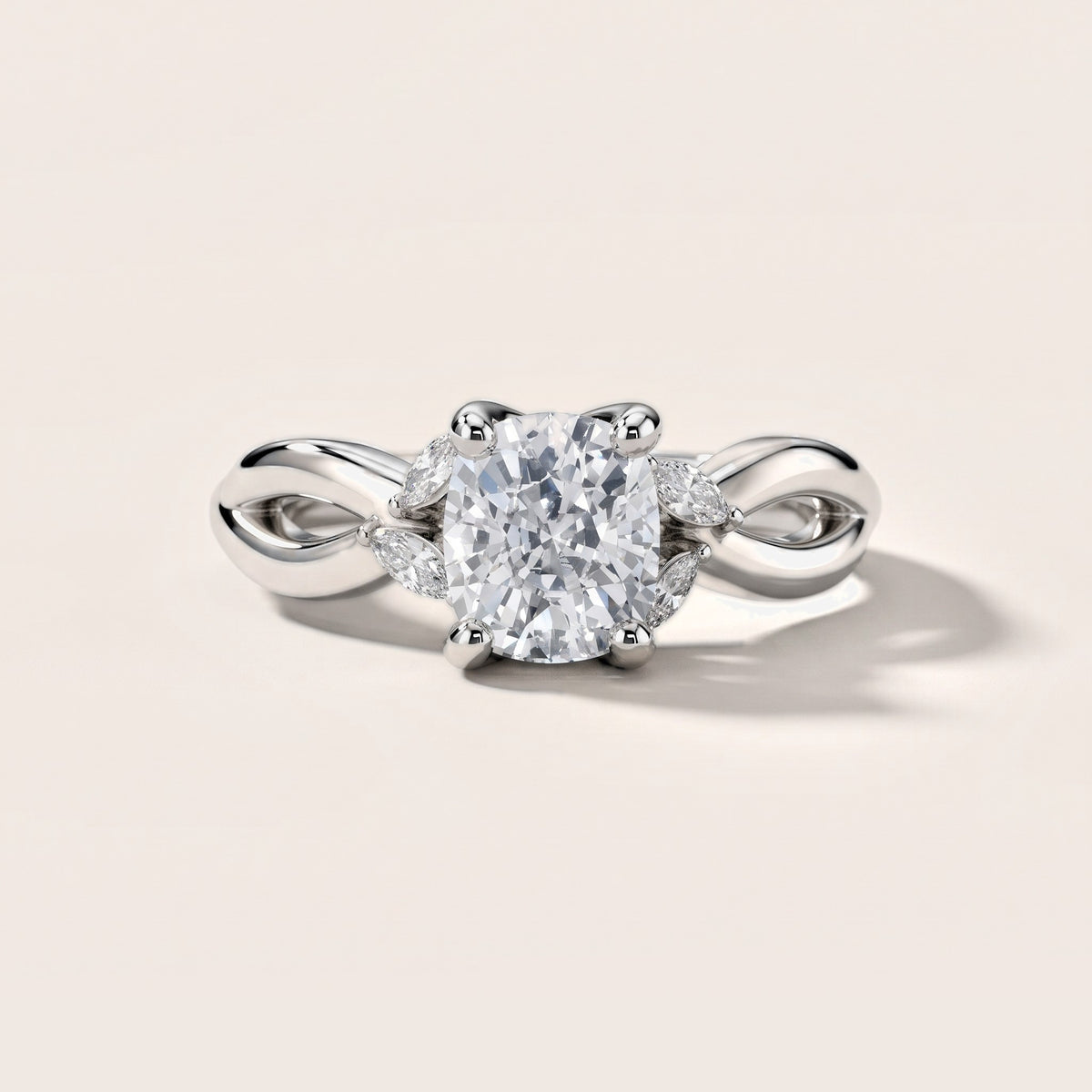 Luna Glow Twisted Cushion Diamond Engagement Ring in Silver [studio-metal-20261024]