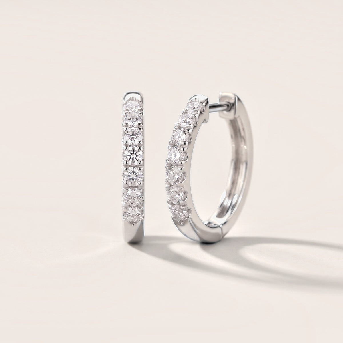 Classic Brilliant Round Diamond Hoop Earrings in Silver [studio-metal-20261024]