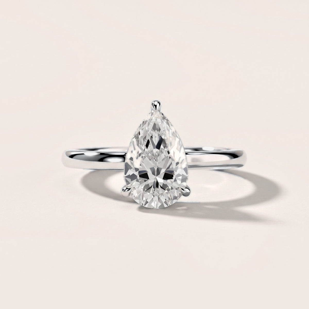 Sadie Cathedral Solitaire Pear Diamond Engagement Ring in Silver [studio-metal-20261024]