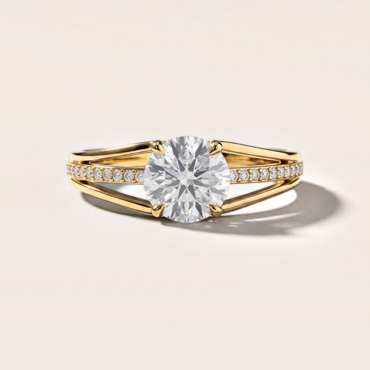 Lucinda Split Shank Round Diamond Engagement Ring in Yellow Gold [studio-metal-20261024]
