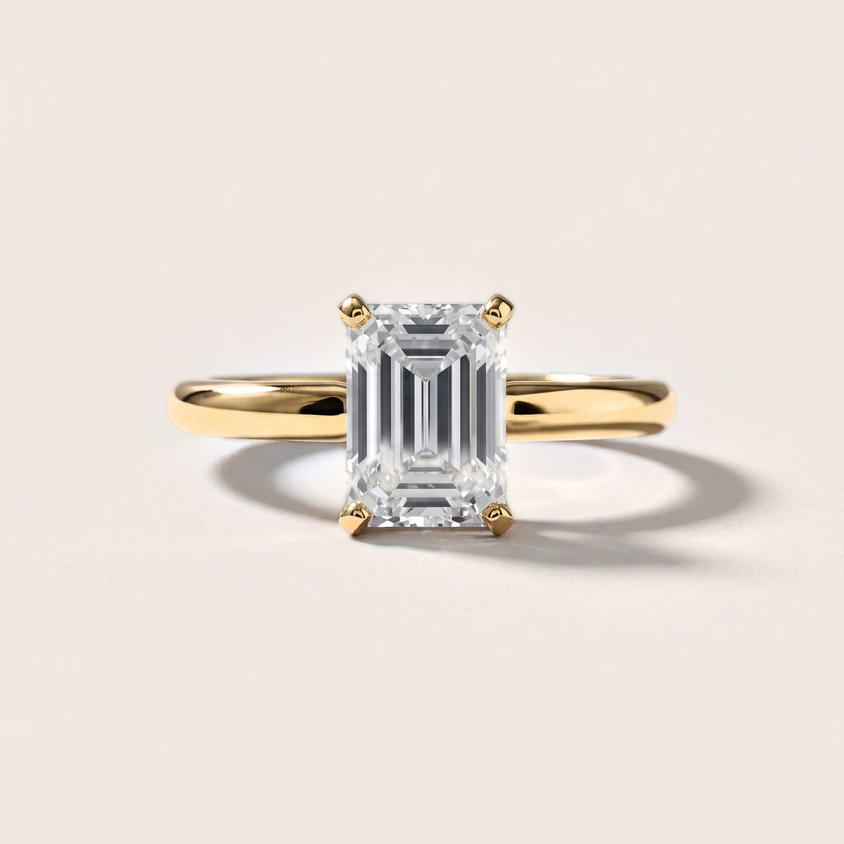 Elena Solitaire Emerald Diamond Engagement Ring in Yellow Gold [studio-metal-20261024]