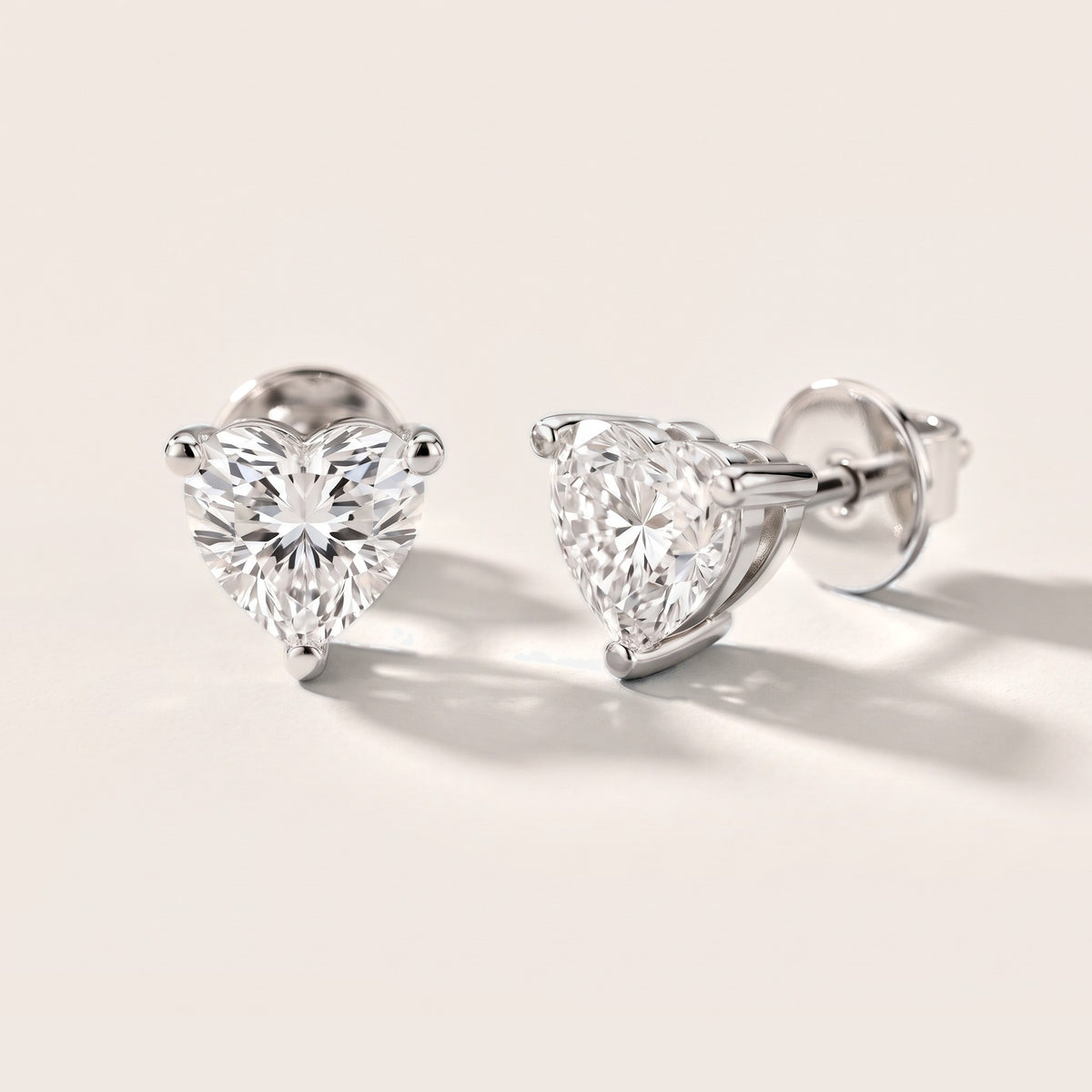 Iris Three-Prong Heart Diamond Earrings in Silver [studio-metal-20261024]
