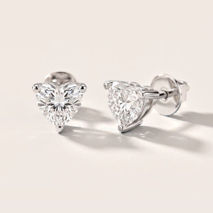 Iris Three-Prong Heart Diamond Earrings in Silver [studio-metal-20261024]
