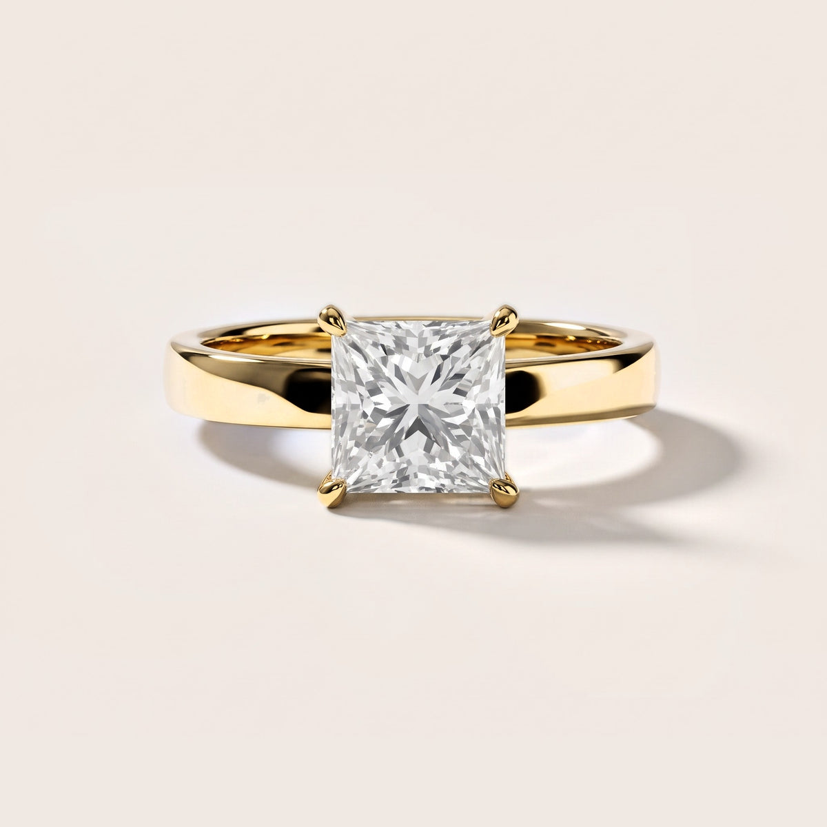 Lara Hidden Halo Princess Diamond Engagement Ring in Yellow Gold [studio-metal-20261024]