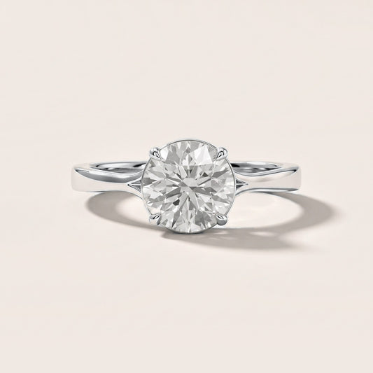 Evangeline Trellis Solitaire Round Diamond Engagement Ring in White Gold [studio-metal-20261024]
