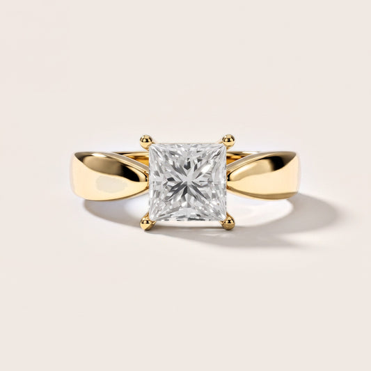 Talia Solitaire Twist Princess Diamond Engagement Ring in Yellow Gold [studio-metal-20261024]