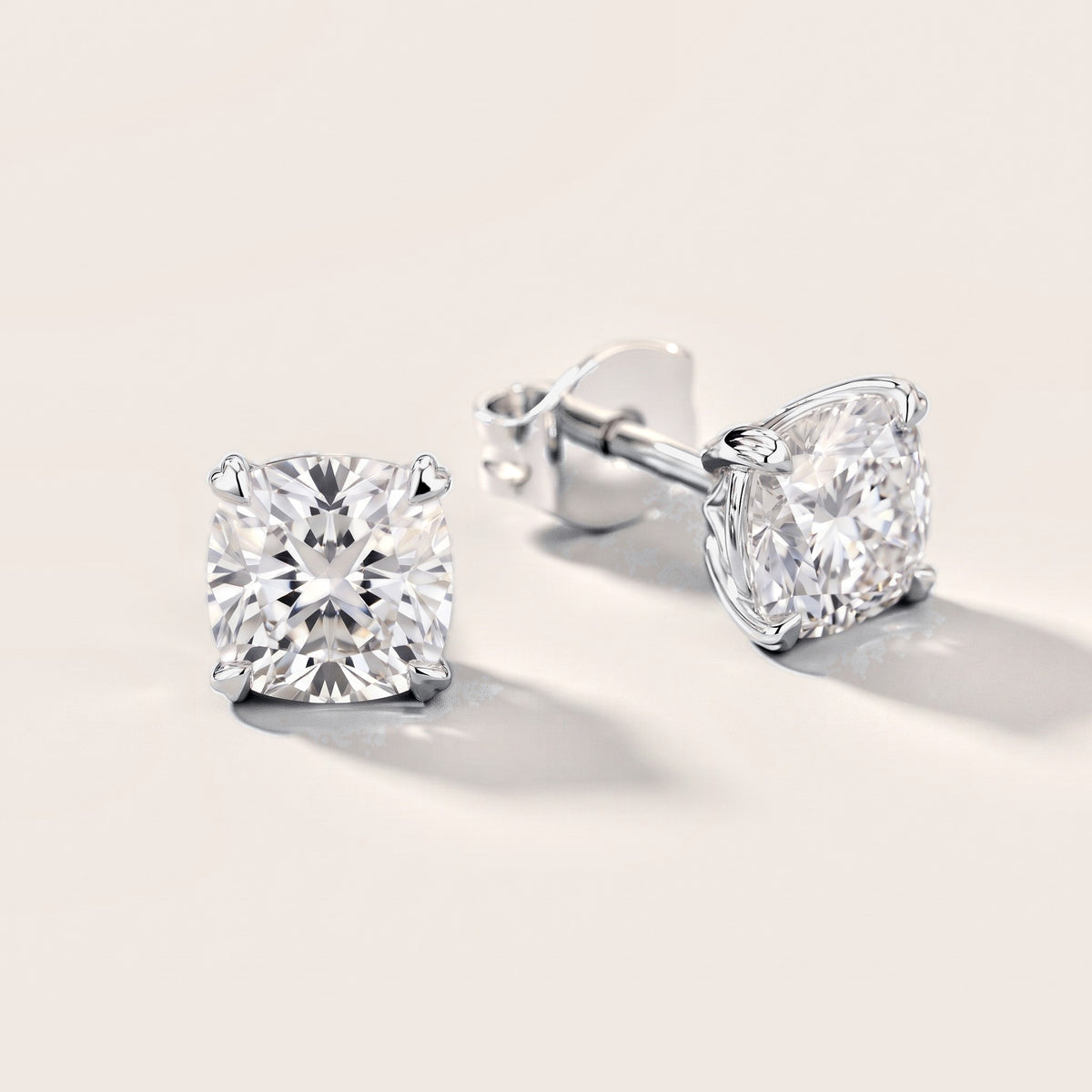 Petite Petal Cushion Diamond Earrings in White Gold [studio-metal-20261024]