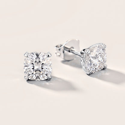 Petite Petal Cushion Diamond Earrings in White Gold [studio-metal-20261024]