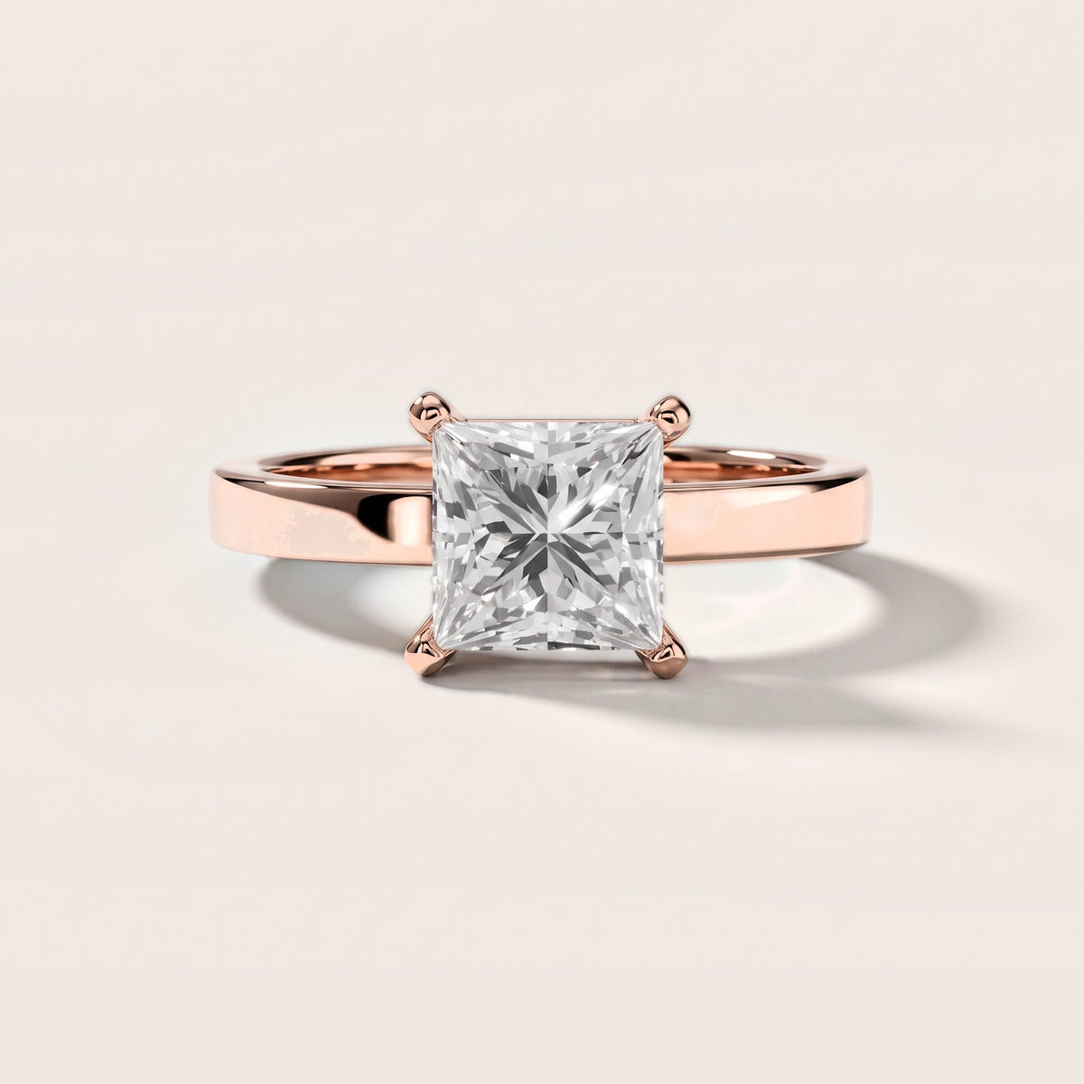 Delia Solitaire Princess Diamond Engagement Ring in Rose Gold [studio-metal-20261024]