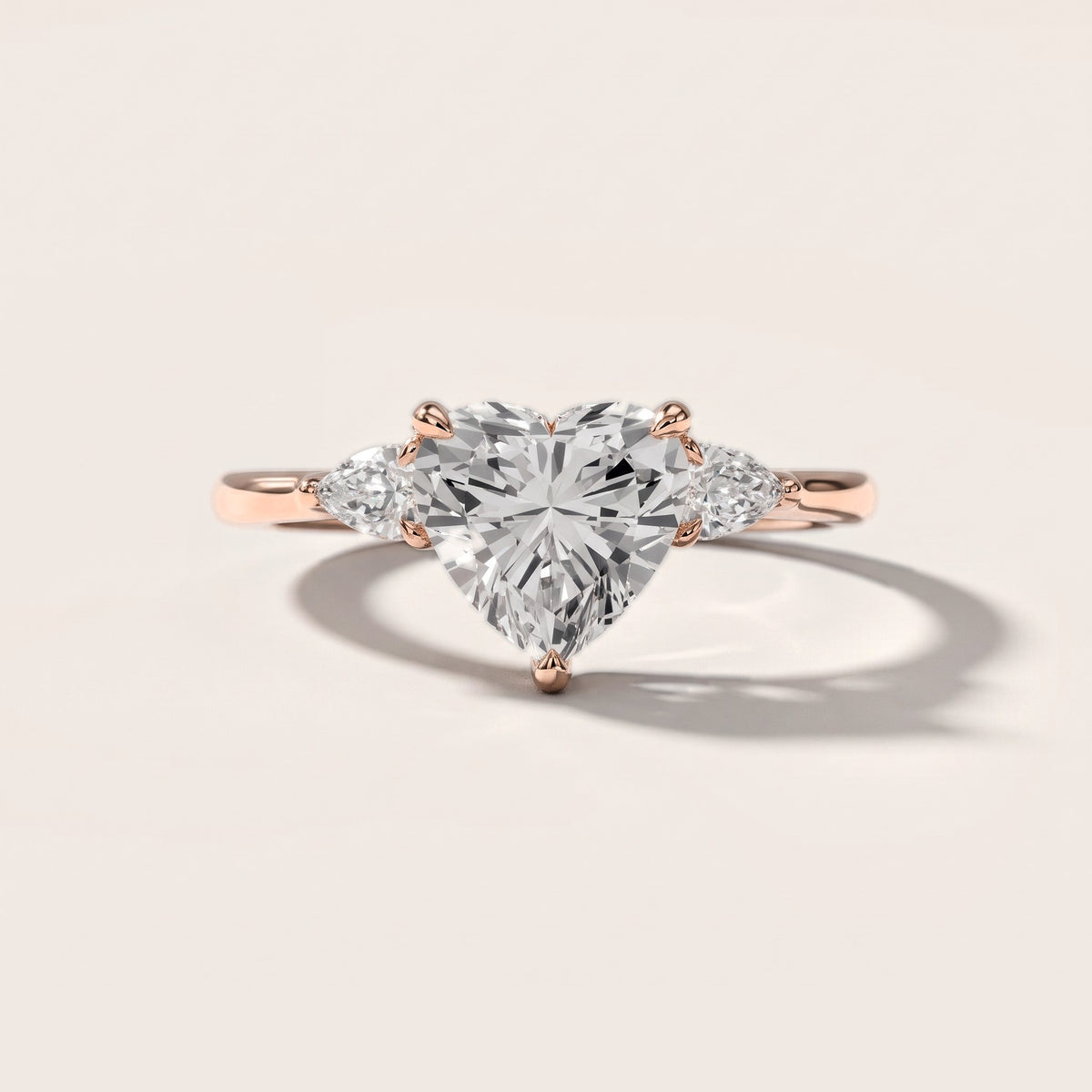 Leila Three-Stone Heart Diamond Engagement Ring in Rose Gold [studio-metal-20261024]