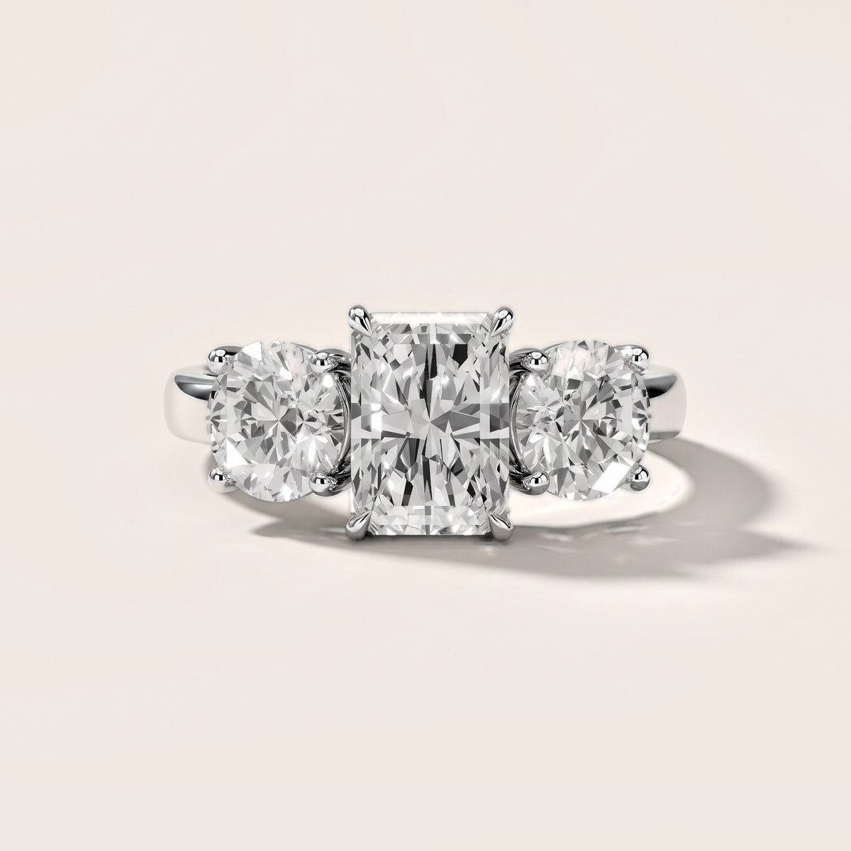 Esme Three-Stone Tapered Emerald Diamond Engagement Ring in Platinum [studio-metal-20261024]