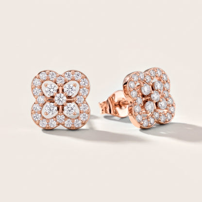 Fleur Tapestry Round Diamond Earrings in Rose Gold [studio-metal-20261024]