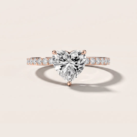 Annabel Pavé Solitaire Heart Diamond Engagement Ring in Rose Gold [studio-metal-20261024]