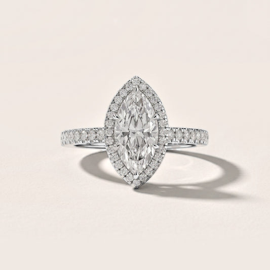 Rosemary Halo Pavé Marquise Diamond Engagement Ring in White Gold [studio-metal-20261024]