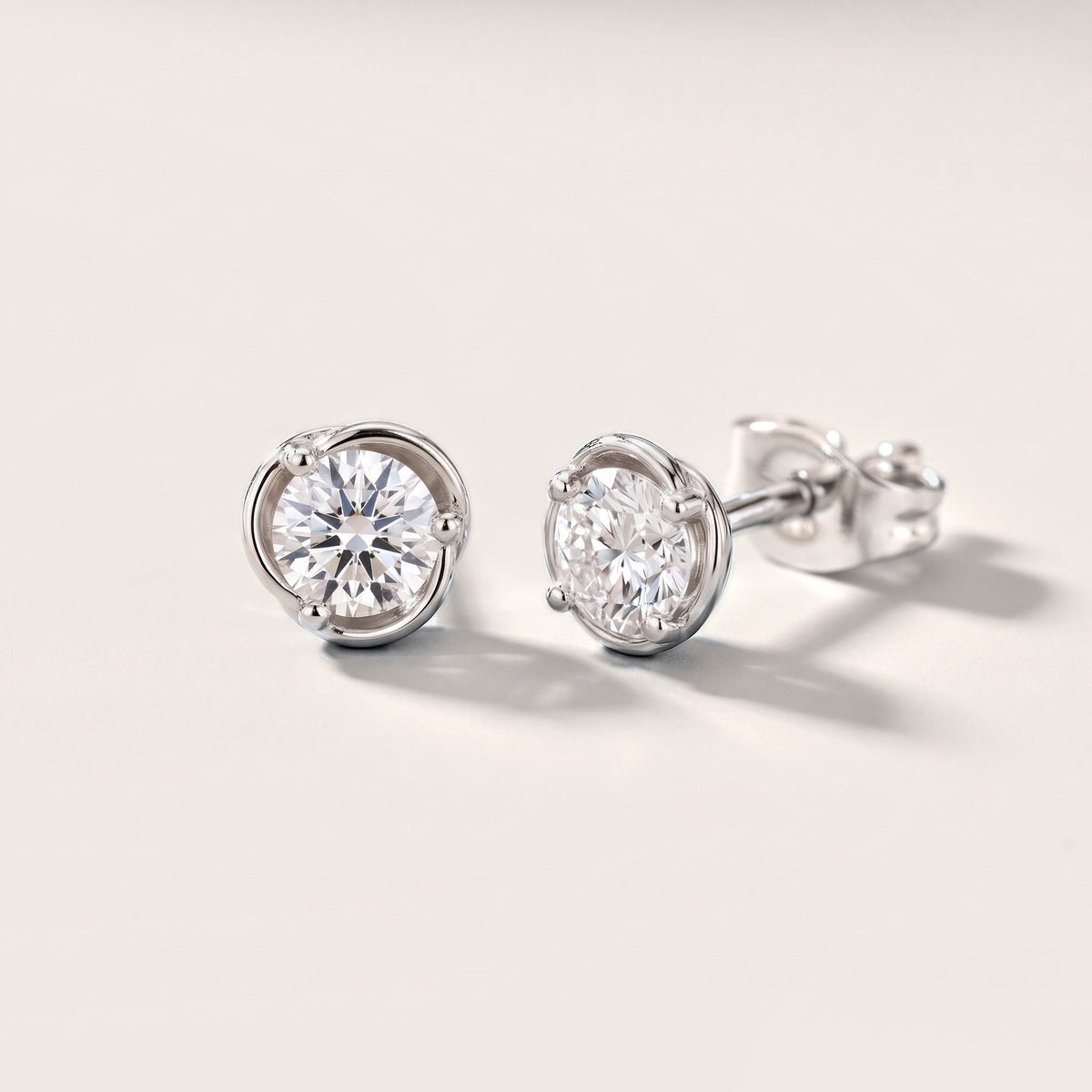 Petal Embrace Round Diamond Earrings in White Gold [studio-metal-20261024]
