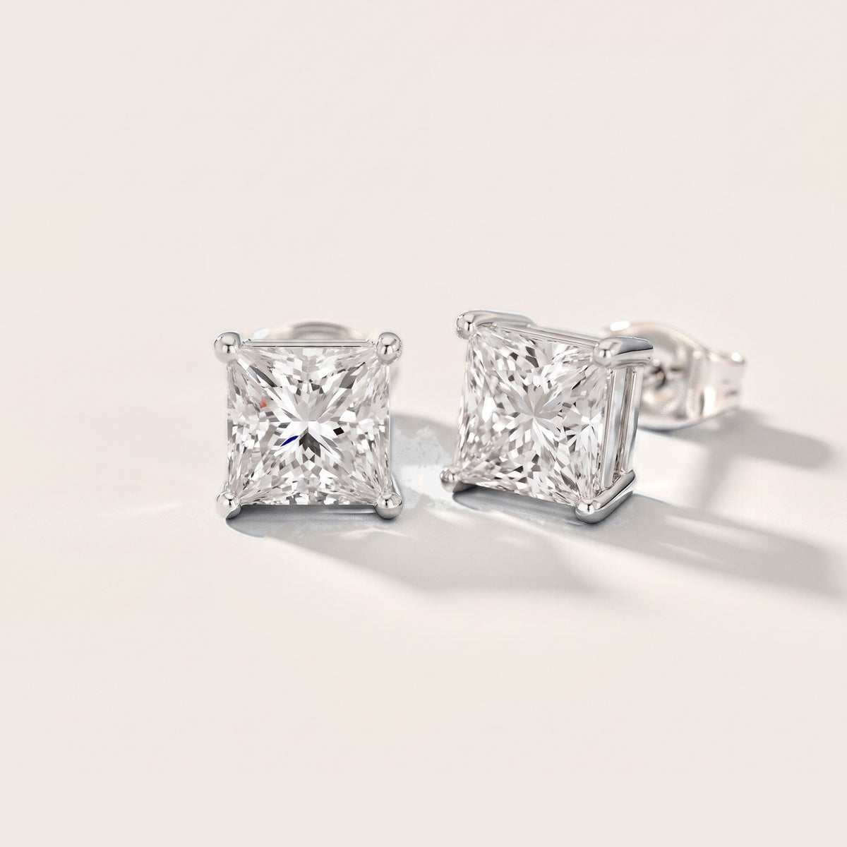 Ember Four-Prong Princess Diamond Earrings in Silver [studio-metal-20261024]