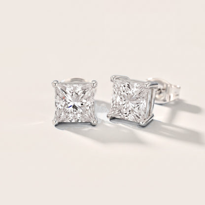 Ember Four-Prong Princess Diamond Earrings in Silver [studio-metal-20261024]
