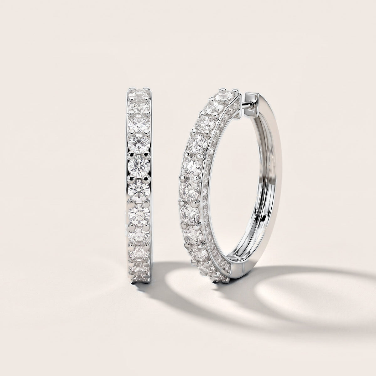 Round Diamond Hoop Earrings in White Gold [studio-metal-20261024]