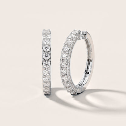 Round Diamond Hoop Earrings in White Gold [studio-metal-20261024]