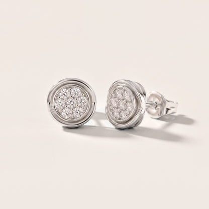 Halo Cluster Round Diamond Earrings in Platinum [studio-metal-20261024]