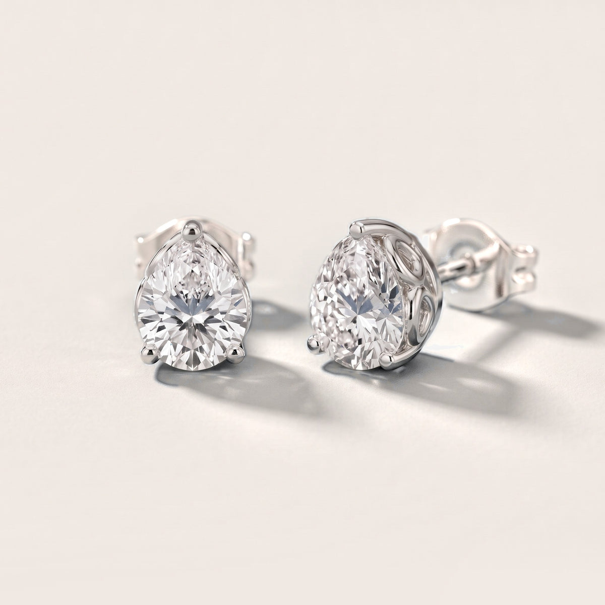 Heirloom Scroll Pear Diamond Earrings in White Gold [studio-metal-20261024]