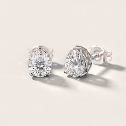 Heirloom Scroll Pear Diamond Earrings in White Gold [studio-metal-20261024]