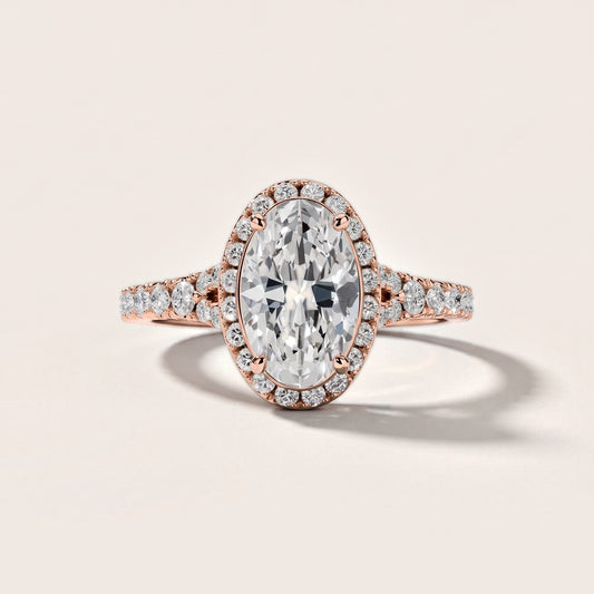 Bella Halo Pavé Oval Diamond Engagement Ring in Rose Gold [studio-metal-20261024]