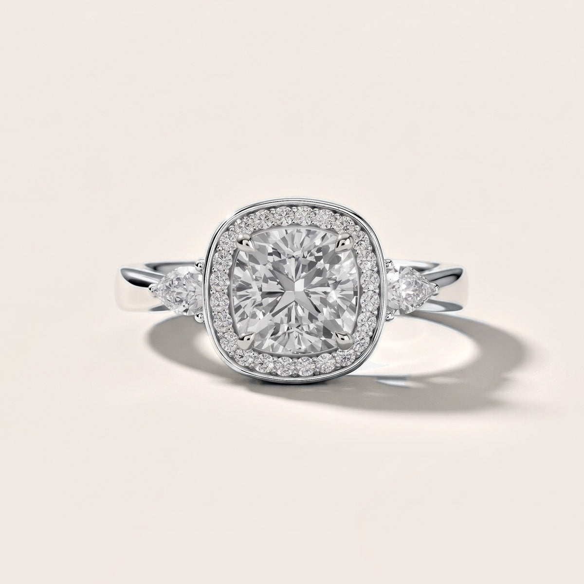 Eliza Halo Sidestone Cushion Diamond Engagement Ring in White Gold [studio-metal-20261024]