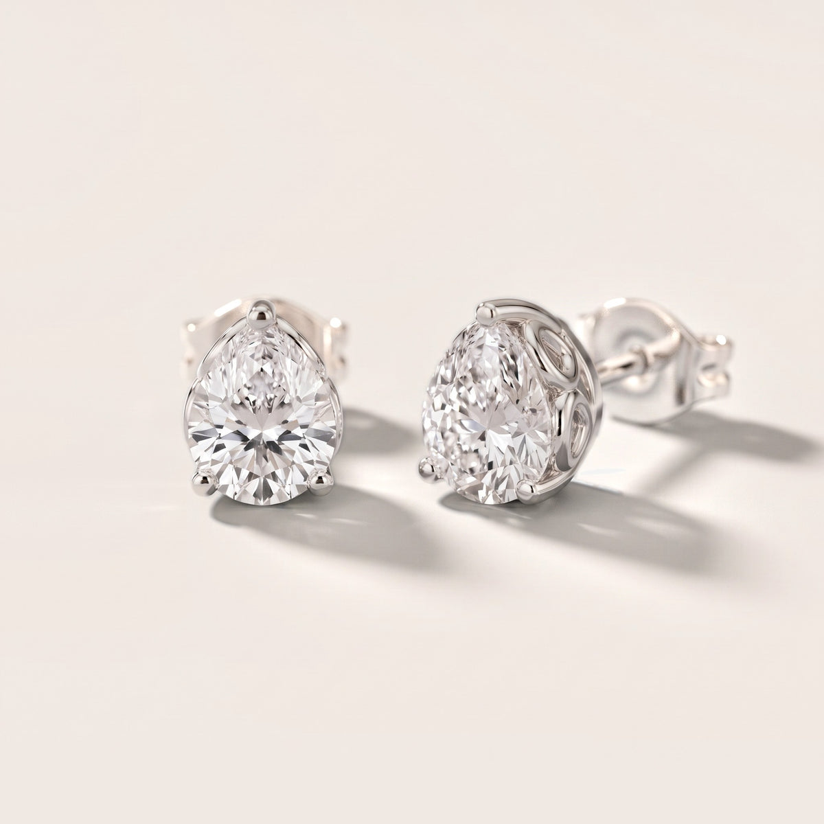 Heirloom Scroll Pear Diamond Earrings in Silver [studio-metal-20261024]