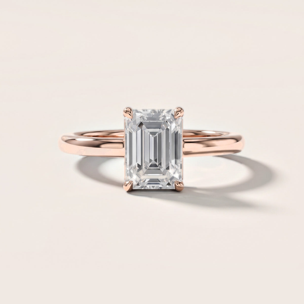 Sadie Cathedral Solitaire Emerald Diamond Engagement Ring in Rose Gold [studio-metal-20261024]