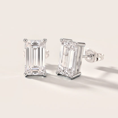 The Sloane Emerald Diamond Earrings in Silver [studio-metal-20261024]