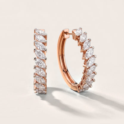 Marquise Diamond Hoop Earrings in Rose Gold [studio-metal-20261024]