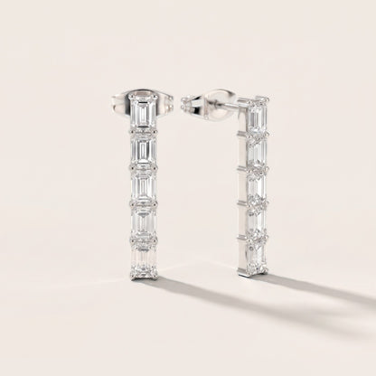 Iris Five-Stone Emerald Diamond Earrings in Silver [studio-metal-20261024]