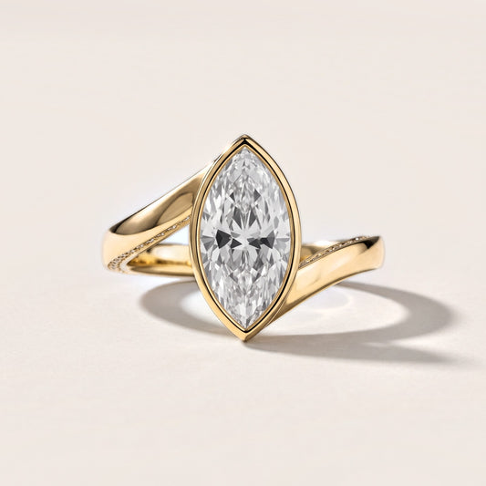 Marigold Bezel Bypass Marquise Diamond Engagement Ring in Yellow Gold [studio-metal-20261024]
