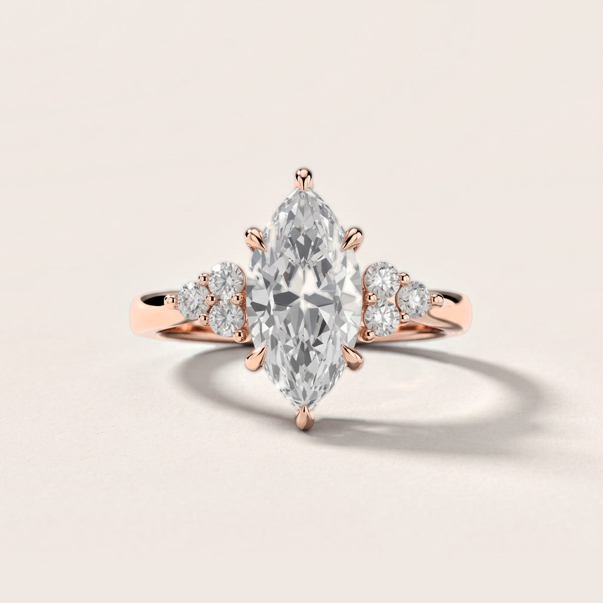 Anya Sidestone Cluster Marquise Diamond Engagement Ring in Rose Gold [studio-metal-20261024]