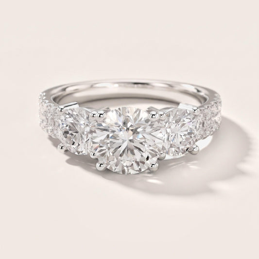 Celeste Three-Stone Round Diamond Engagement Ring in White Gold [studio-post-I-trial]