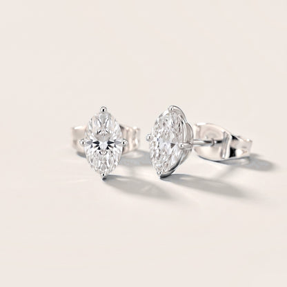 Stella Four-Prong Oval Diamond Earrings in Silver [studio-metal-20261024]