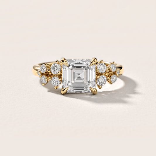 Mirabelle Cluster Asscher Diamond Engagement Ring in Yellow Gold [studio-metal-20261024]