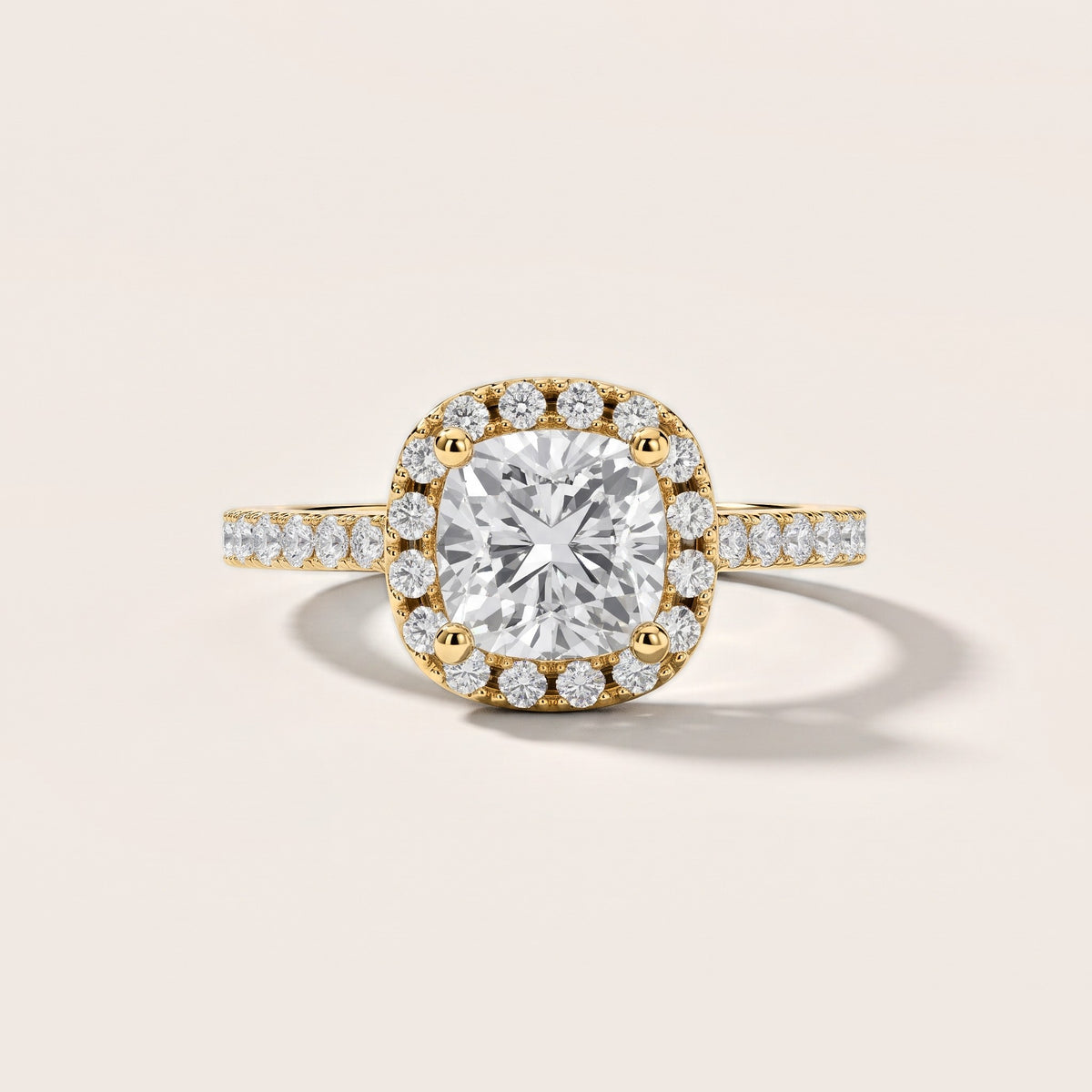 Sophie Halo Pavé Cushion Diamond Engagement Ring in Yellow Gold [studio-metal-20261024]