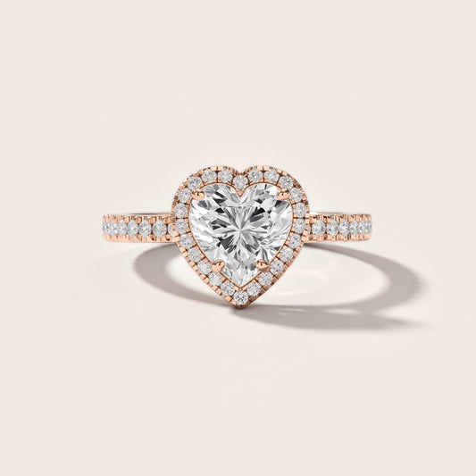 Rosemary Halo Pavé Heart Diamond Engagement Ring in Rose Gold [studio-metal-20261024]