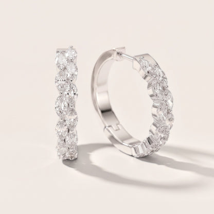 Enchanted Flora Marquise Diamond Hoop Earrings in White Gold [studio-metal-20261024]