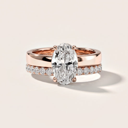 Josephine Split Shank Pavé Oval Diamond Engagement Ring in Rose Gold [studio-metal-20261024]