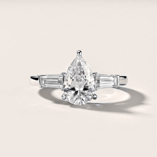 Eloise Tapered Baguette Pear Diamond Engagement Ring in White Gold [studio-metal-20261024]