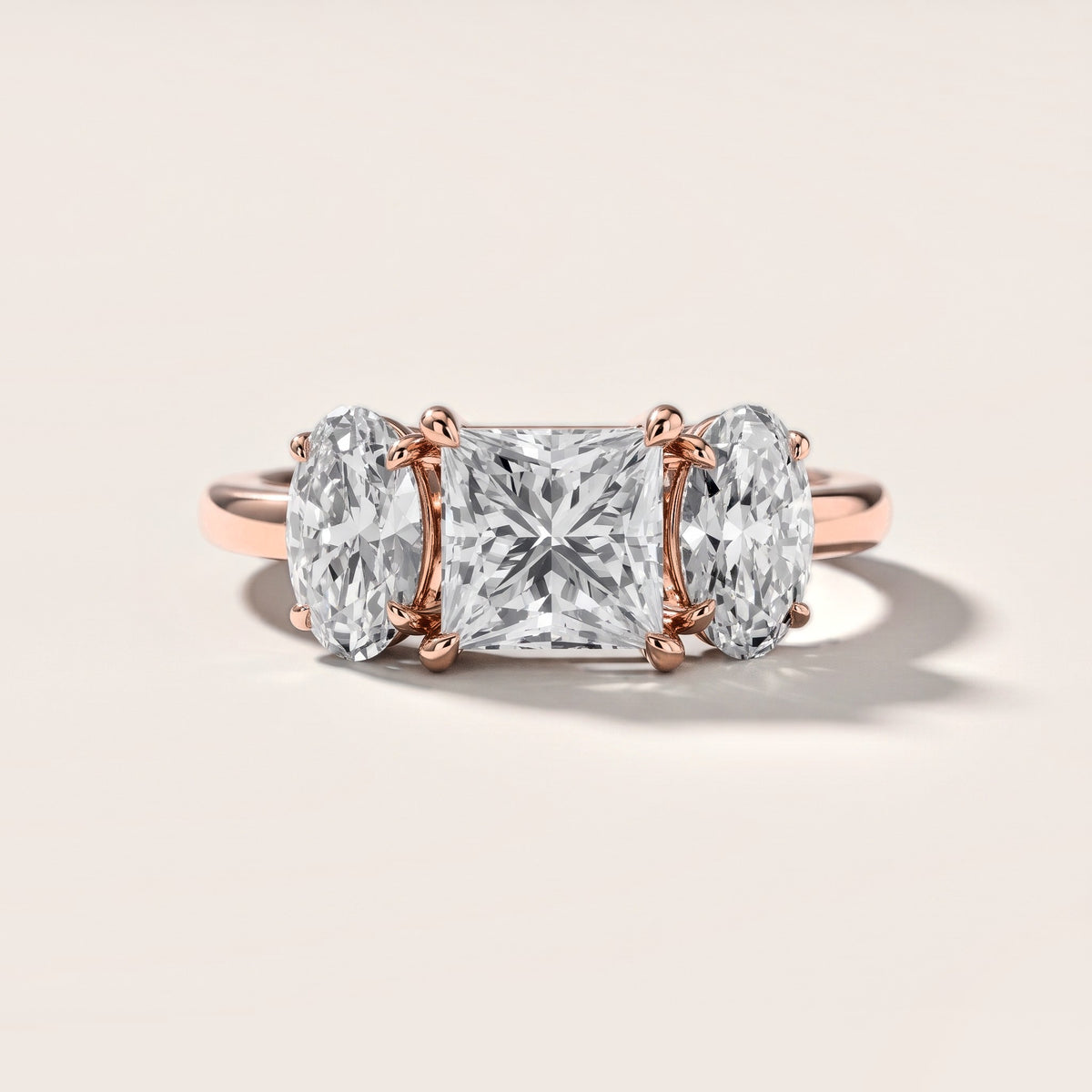 Lila Three-Stone Princess Diamond Engagement Ring in Rose Gold [studio-metal-20261024]