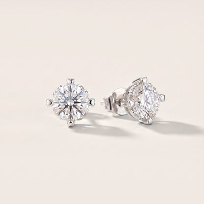 Heritage Solitaire Cushion Diamond Earrings in Silver [studio-metal-20261024]