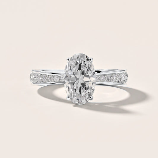 Rhea Sidestone Pavé Oval Diamond Engagement Ring in White Gold [studio-metal-20261024]