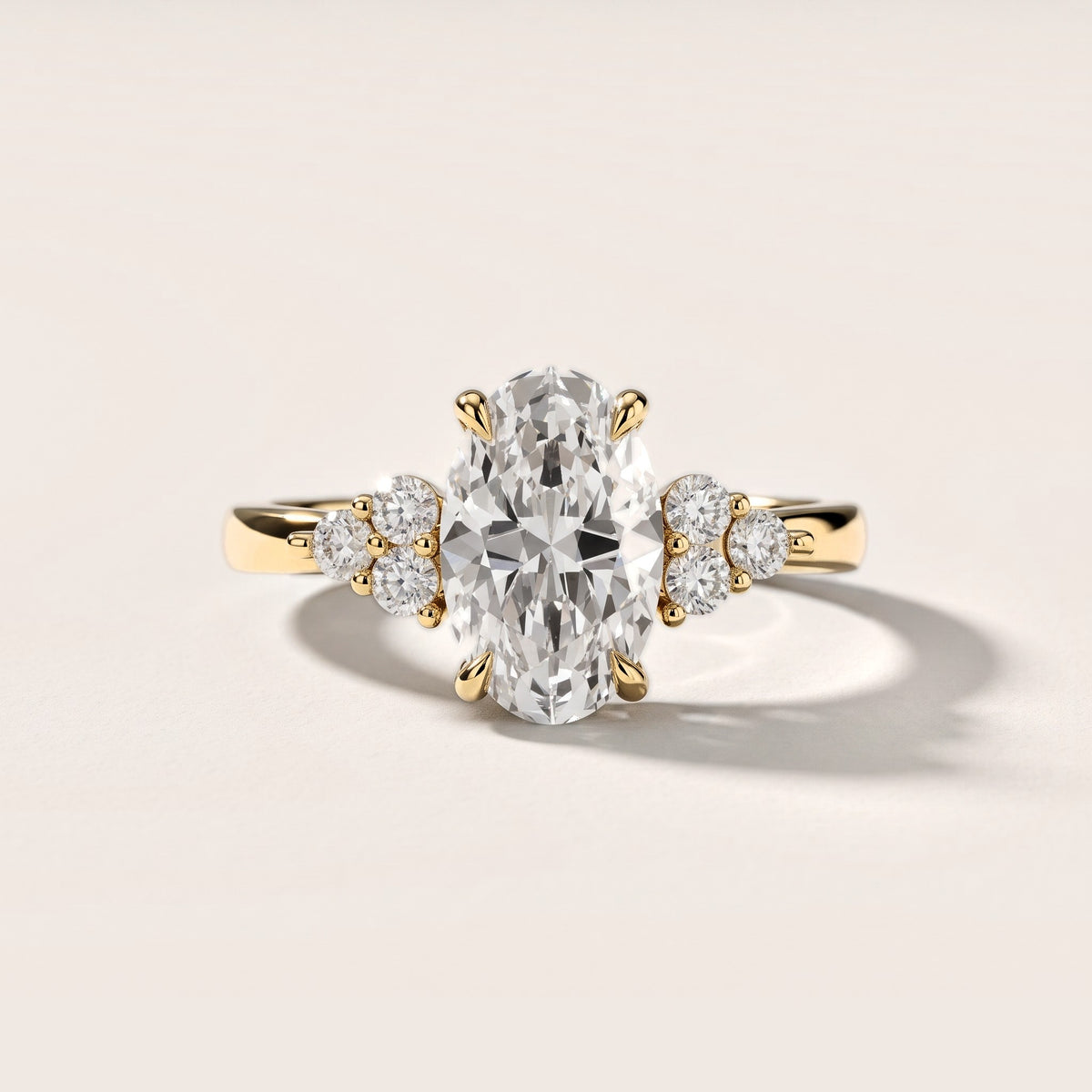 Anya Sidestone Cluster Oval Diamond Engagement Ring in Yellow Gold [studio-metal-20261024]