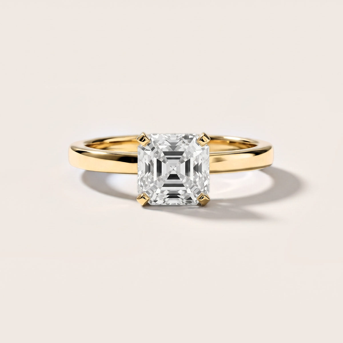 Liana Solitaire Claw Prong Asscher Diamond Engagement Ring in Yellow Gold [studio-metal-20261024]