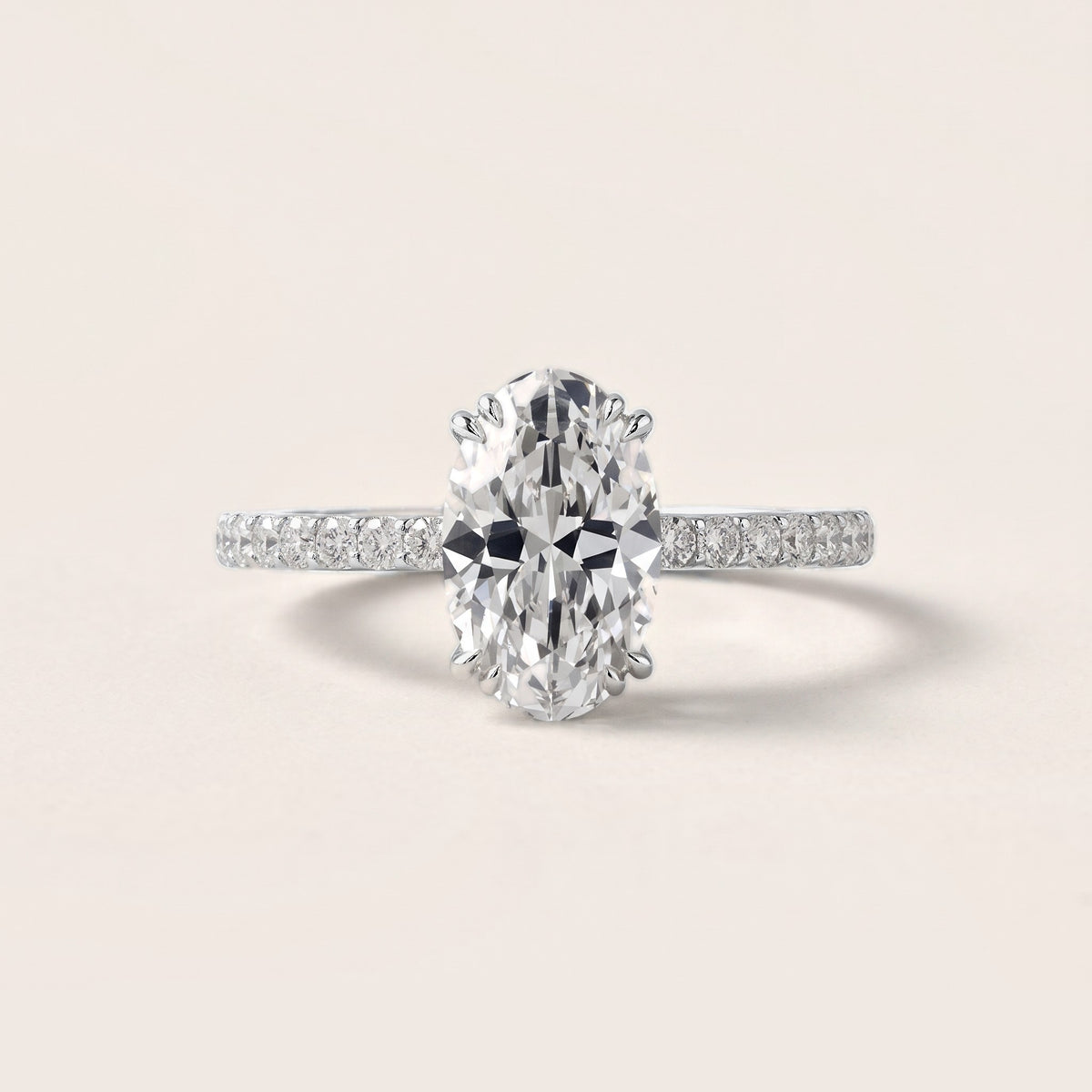 Luna Solitaire Pavé Oval Diamond Engagement Ring in Platinum [studio-metal-20261024]